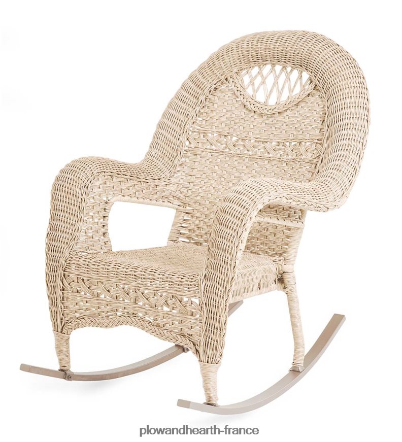 Fauteuil à bascule en osier Prospect Hill - blanc nuage Plow & Hearth 8642F61106 articles ménagers