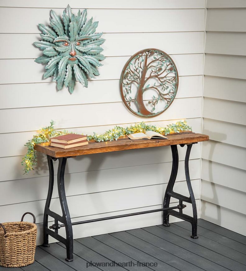 Table console Birmingham en bois de récupération et métal Plow & Hearth 8642F61109 articles ménagers