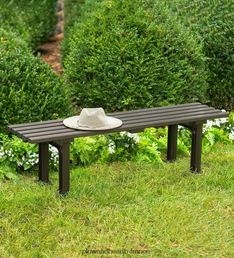 banc de jardin sans dossier résistant aux intempéries de qualité commerciale - blanc Plow & Hearth 8642F61131 articles ménagers