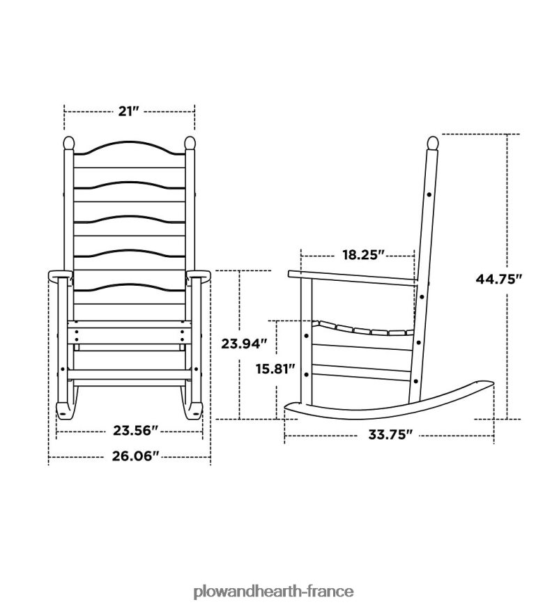 chaise à bascule en polywood - vert Plow & Hearth 8642F61116 articles ménagers