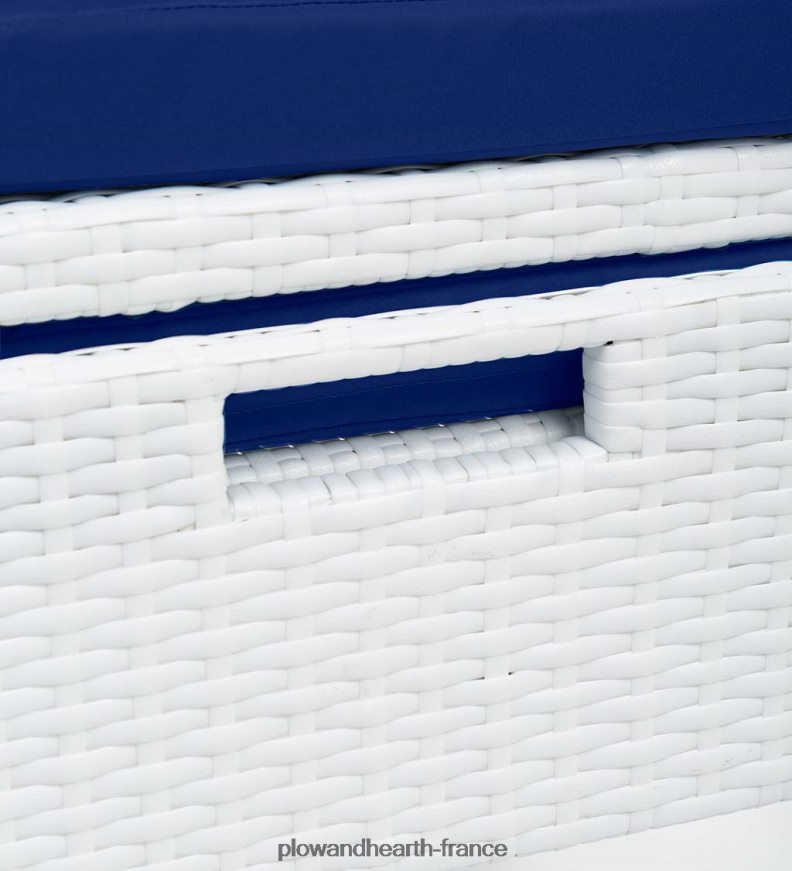 ensemble de discussion Harbour Moon avec poufs escamotables et table glacière - blanc Plow & Hearth 8642F61098 articles ménagers