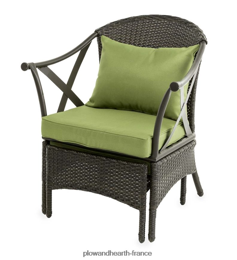 ensemble de meubles de patio en osier avec coussins - vert clair Plow & Hearth 8642F61099 articles ménagers