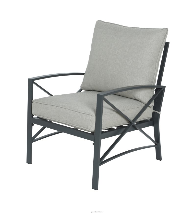 sièges de patio extérieurs en fonte d'aluminium arlington avec coussins, ensemble de 4 pièces Plow & Hearth 8642F61140 articles ménagers