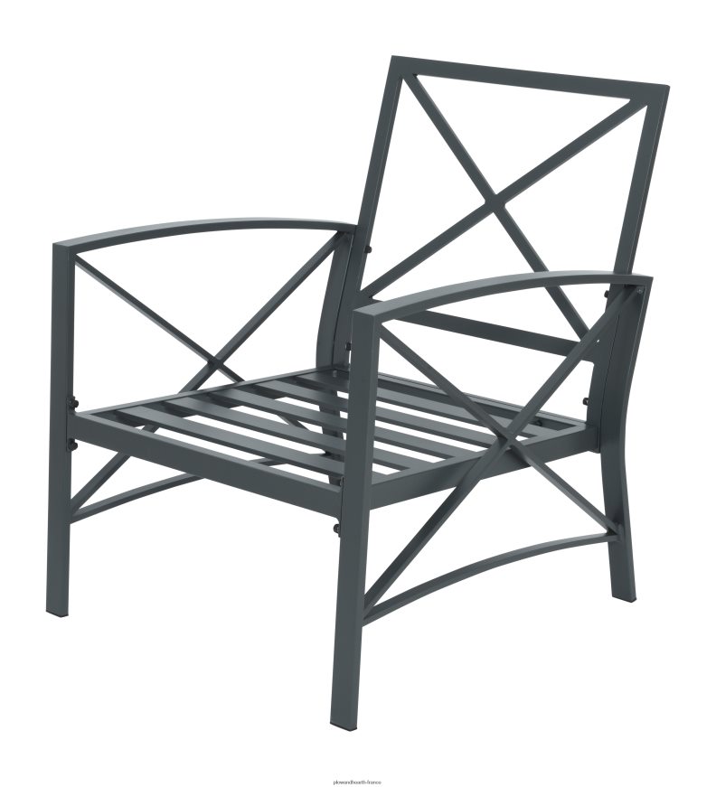 sièges de patio extérieurs en fonte d'aluminium arlington avec coussins, ensemble de 4 pièces Plow & Hearth 8642F61140 articles ménagers