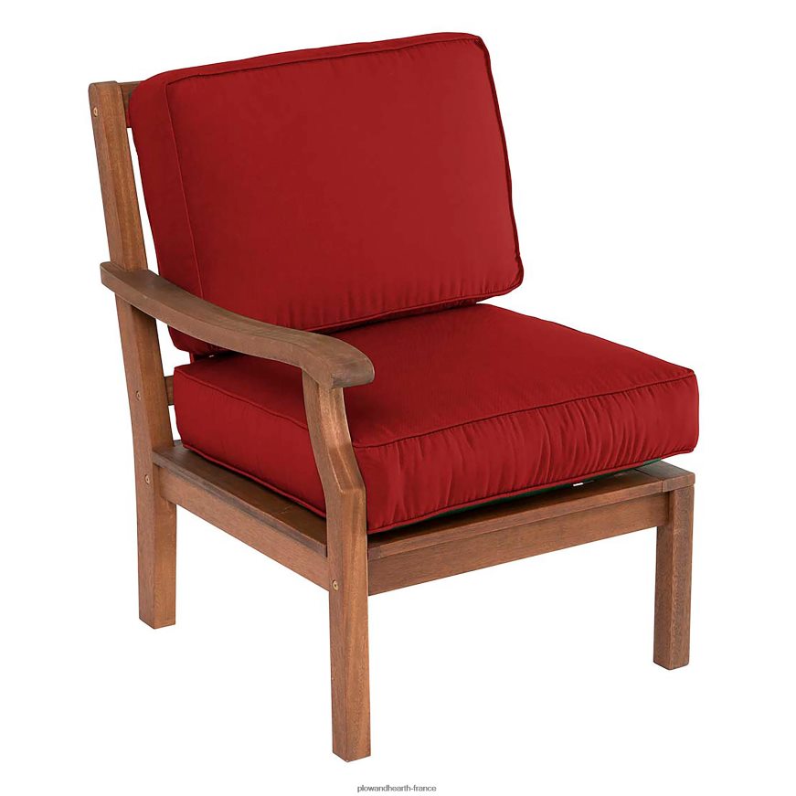 sièges sectionnels d'extérieur en eucalyptus Claremont avec coussins Plow & Hearth 8642F61122 articles ménagers