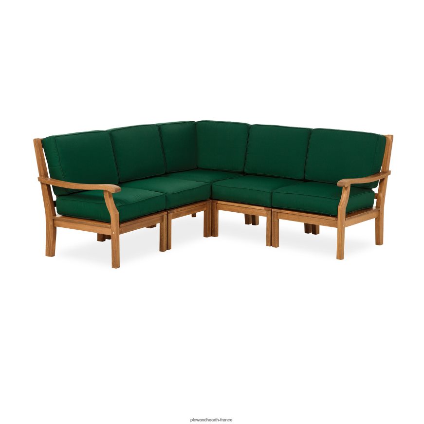 sièges sectionnels d'extérieur en eucalyptus Claremont avec coussins Plow & Hearth 8642F61122 articles ménagers