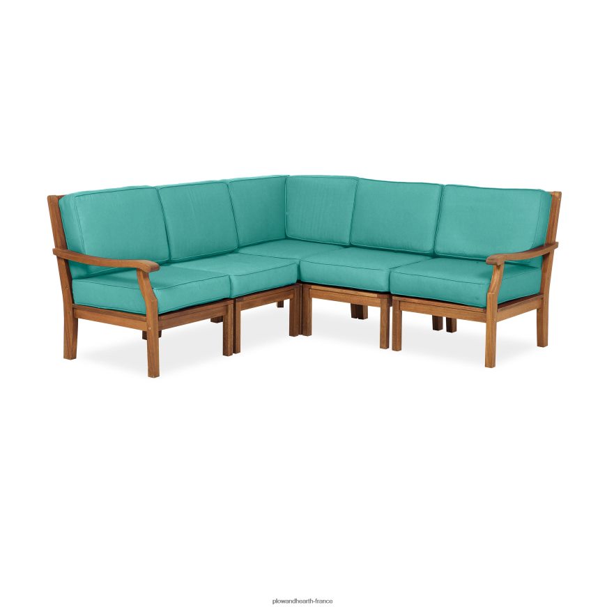 sièges sectionnels d'extérieur en eucalyptus Claremont avec coussins Plow & Hearth 8642F61122 articles ménagers
