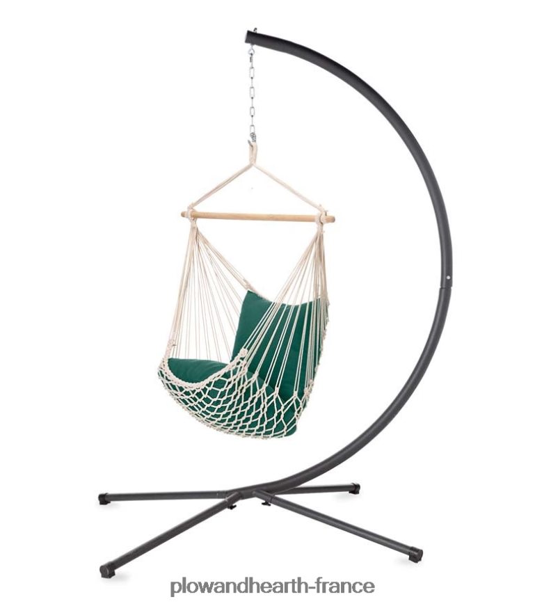 support à cadre en C en acier pour suspendre une balançoire de hamac à corde Plow & Hearth 8642F61152 articles ménagers