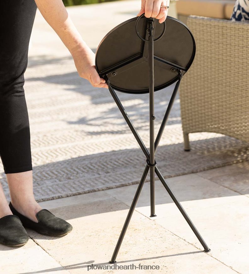 table d'appoint pliante à croquis floral intérieur/extérieur Plow & Hearth 8642F61184 articles ménagers