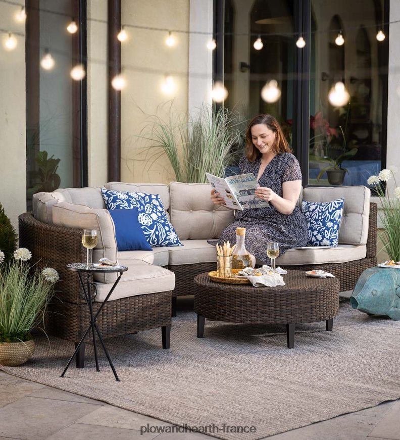 table d'appoint pliante à croquis floral intérieur/extérieur Plow & Hearth 8642F61184 articles ménagers