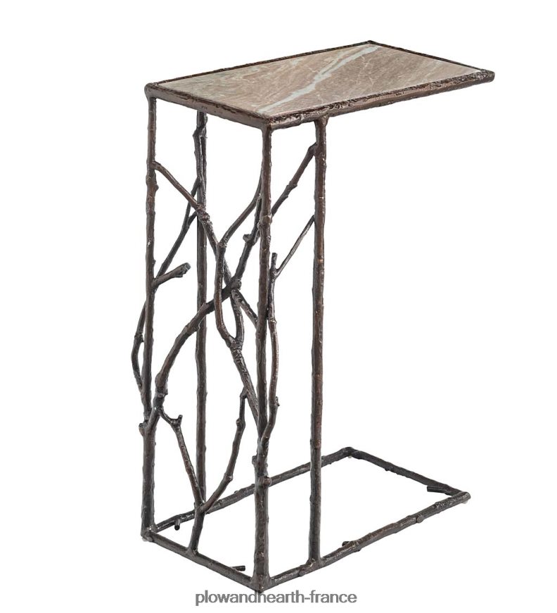 table de traction intérieure/extérieure avec plateau en marbre Plow & Hearth 8642F61146 articles ménagers