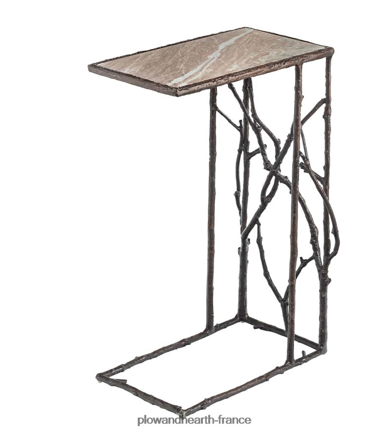 table de traction intérieure/extérieure avec plateau en marbre Plow & Hearth 8642F61146 articles ménagers