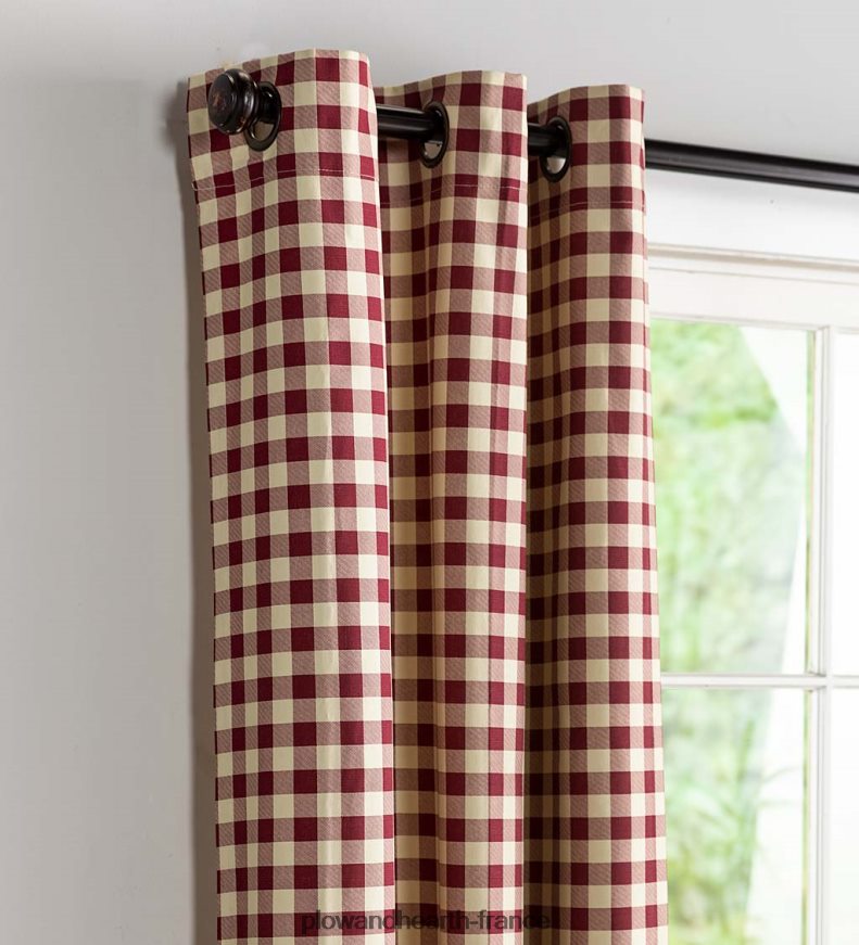 Paire de rideaux double largeur à œillets à carreaux Thermalogic, 84 l - sauge Plow & Hearth 8642F63151 articles ménagers