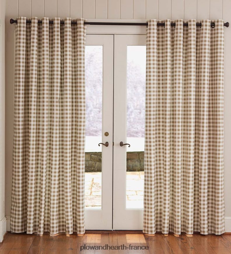 Paire de rideaux double largeur à œillets à carreaux Thermalogic, 84 l - sauge Plow & Hearth 8642F63151 articles ménagers