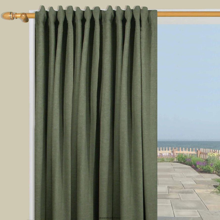 Panneau de terrasse à passe-tringle double largeur fait maison avec baguette, 84 l x 80 l - bleu denim Plow & Hearth 8642F63191 articles ménagers