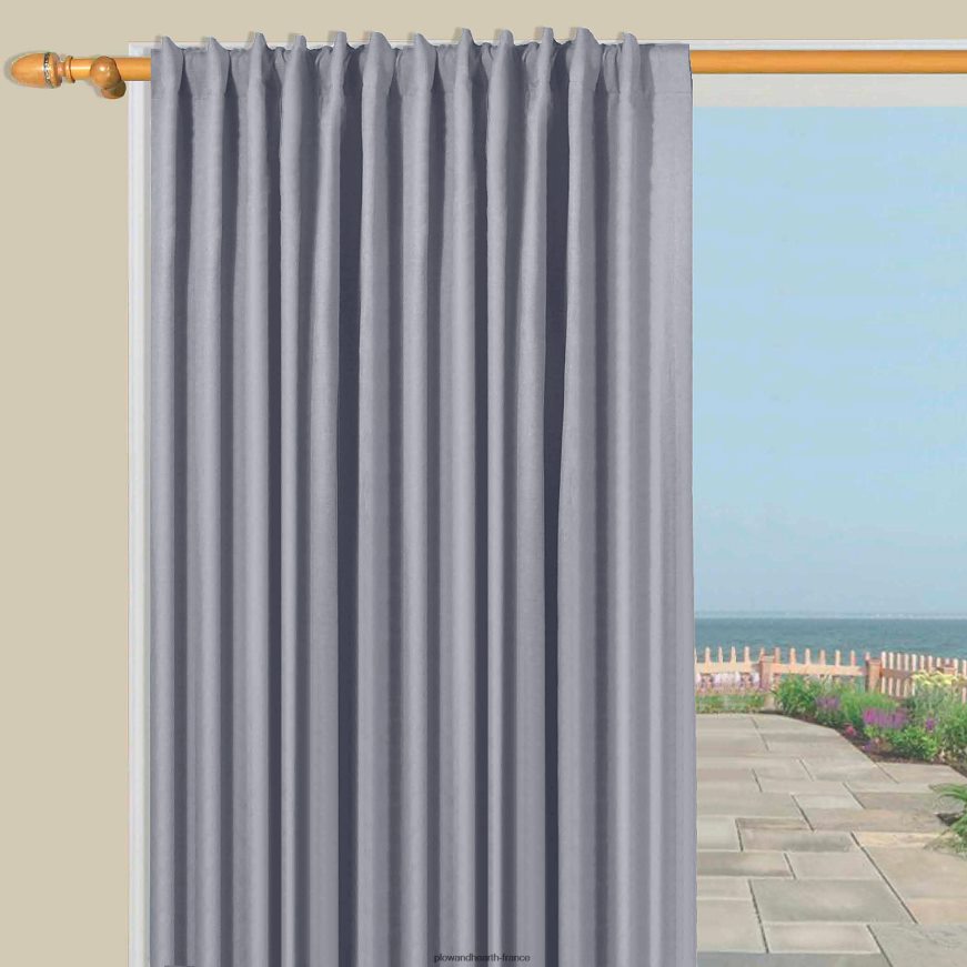 Panneau de terrasse à passe-tringle double largeur fait maison avec baguette, 84 l x 80 l - bleu denim Plow & Hearth 8642F63191 articles ménagers