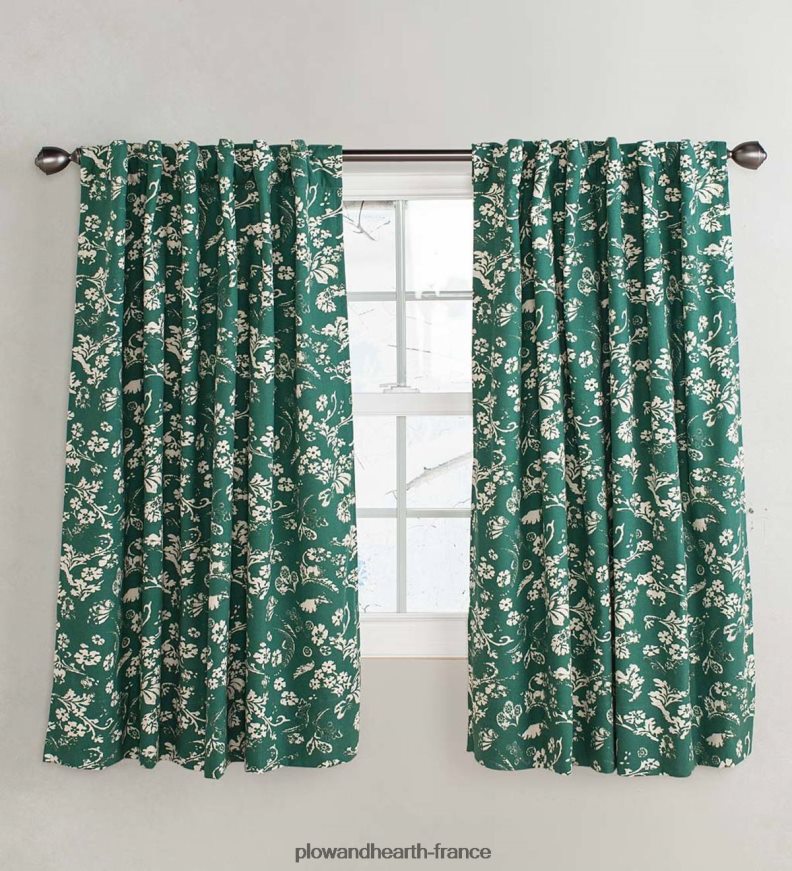 panneau court isolé en damassé floral avec passe-tringle, 42 l x 54 l - récolte Plow & Hearth 8642F63124 articles ménagers