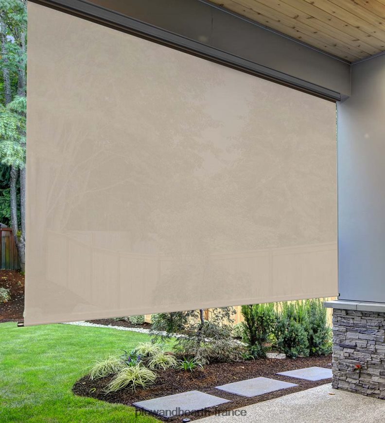 pare-soleil extérieur enroulable de luxe avec manivelle sans fil Plow & Hearth 8642F61461 articles ménagers