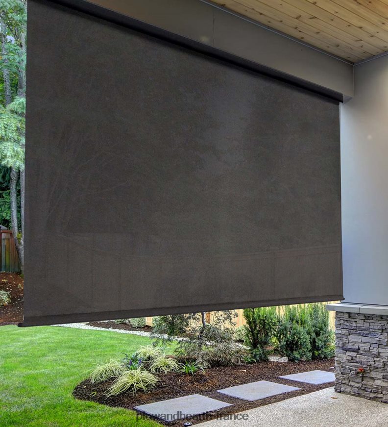 pare-soleil extérieur enroulable de luxe avec manivelle sans fil Plow & Hearth 8642F61461 articles ménagers