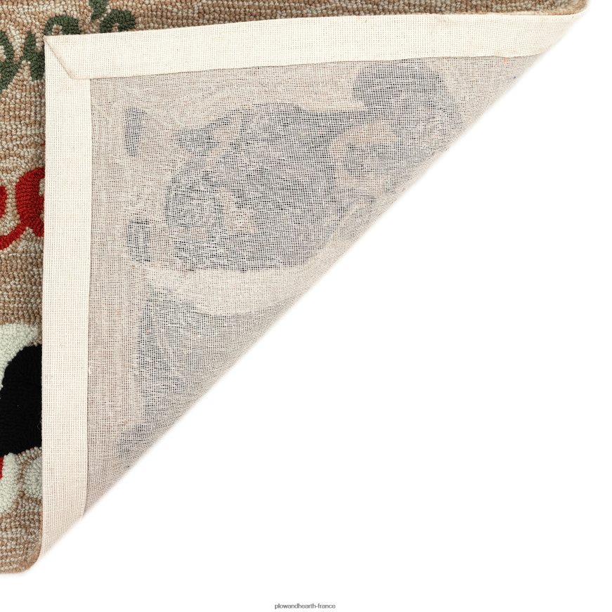 Tapis décoratif de teckels de Noël crocheté à la main intérieur/extérieur Plow & Hearth 8642F61338 articles ménagers