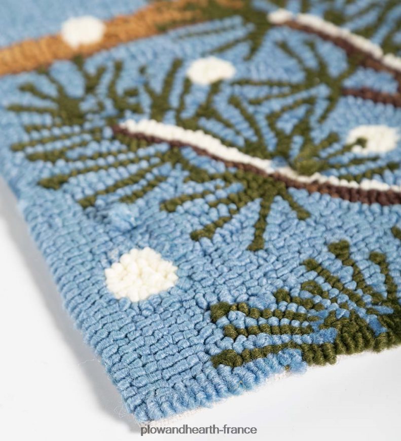 Tapis décoratif en polypropylène crocheté bonhomme de neige et nichoir intérieur/extérieur Plow & Hearth 8642F61278 articles ménagers