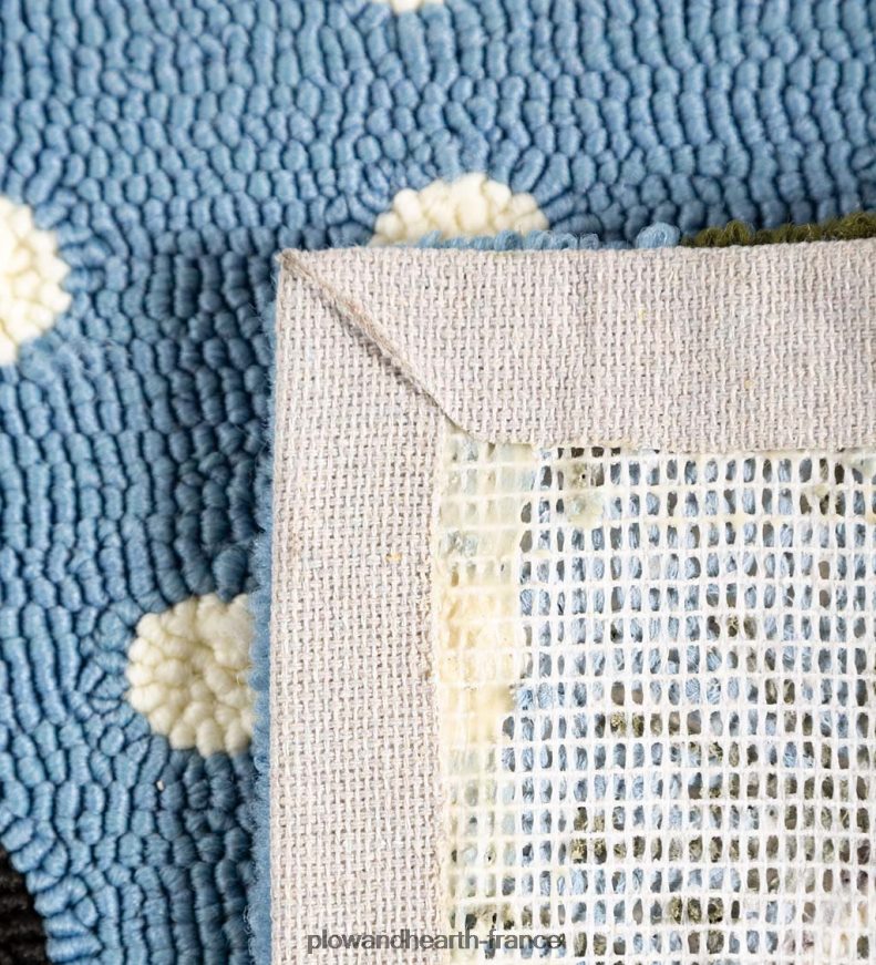 Tapis décoratif en polypropylène crocheté bonhomme de neige et nichoir intérieur/extérieur Plow & Hearth 8642F61278 articles ménagers