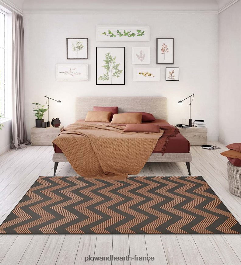 Tapis à grand tirage intérieur/extérieur, 5' x 8' - brun Plow & Hearth 8642F61437 articles ménagers