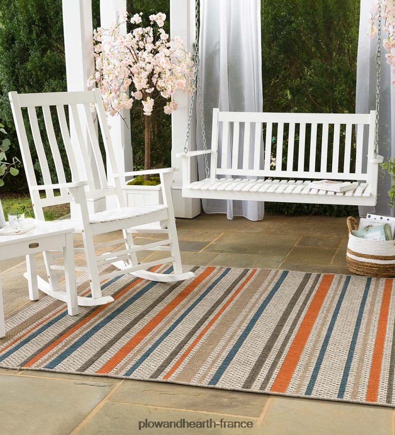 Tapis intérieur/extérieur à rayures Cambridge Plow & Hearth 8642F61417 articles ménagers