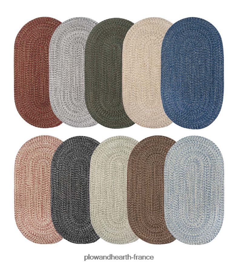 Tapis ovale en polypropylène tressé intérieur/extérieur Pine Creek Plow & Hearth 8642F61356 articles ménagers