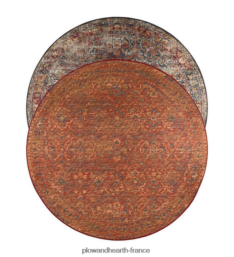 Tapis rond avec bordure de moulin à tombes intérieure/extérieure Plow & Hearth 8642F61350 articles ménagers