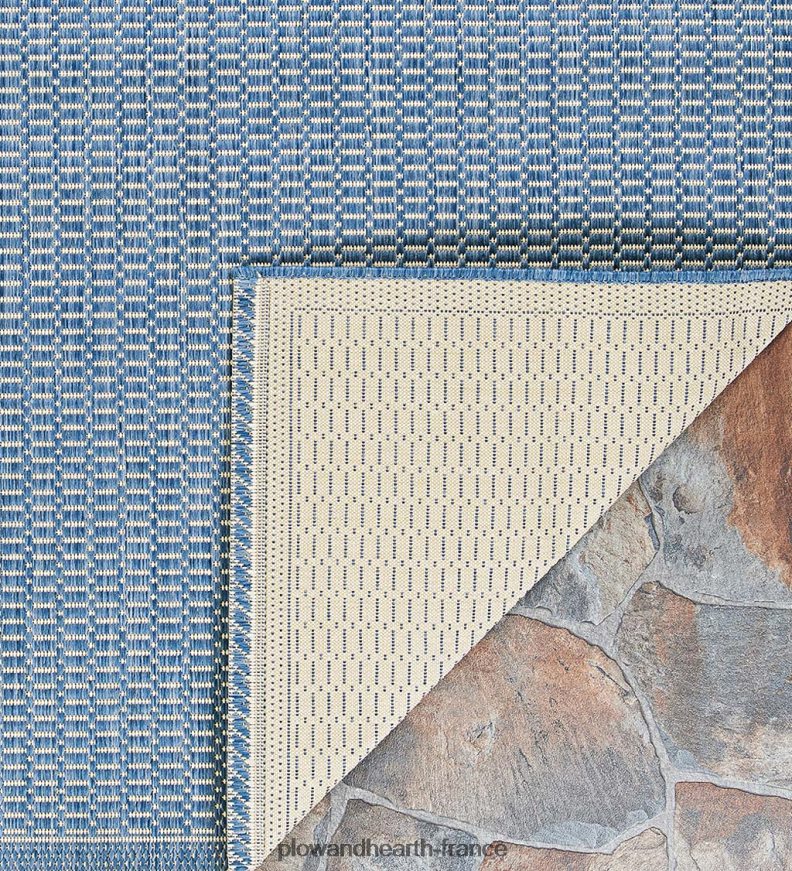 Tapis texturé en polypropylène intérieur/extérieur véranda, 2'3 x 11'9 - noir Plow & Hearth 8642F61432 articles ménagers