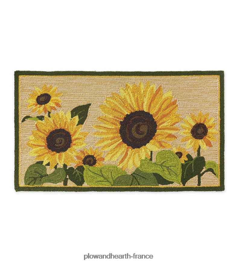 tapis décoratif en polypropylène crocheté tournesol intérieur/extérieur Plow & Hearth 8642F61385 articles ménagers
