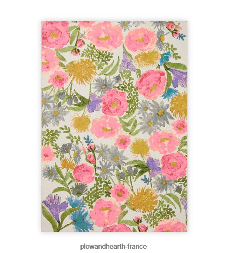 tapis floral Clarissa intérieur/extérieur avec fusil paper co. conception Plow & Hearth 8642F61339 articles ménagers
