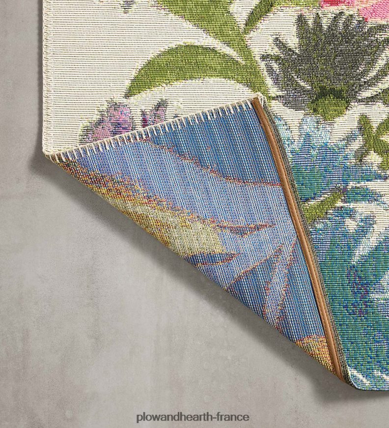 tapis floral Clarissa intérieur/extérieur avec fusil paper co. conception Plow & Hearth 8642F61339 articles ménagers