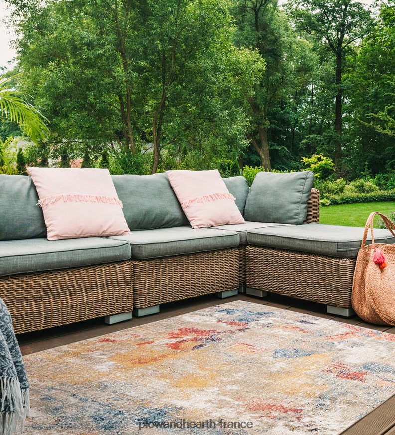 tapis salon aquarelle pénélope intérieur/extérieur Plow & Hearth 8642F61426 articles ménagers