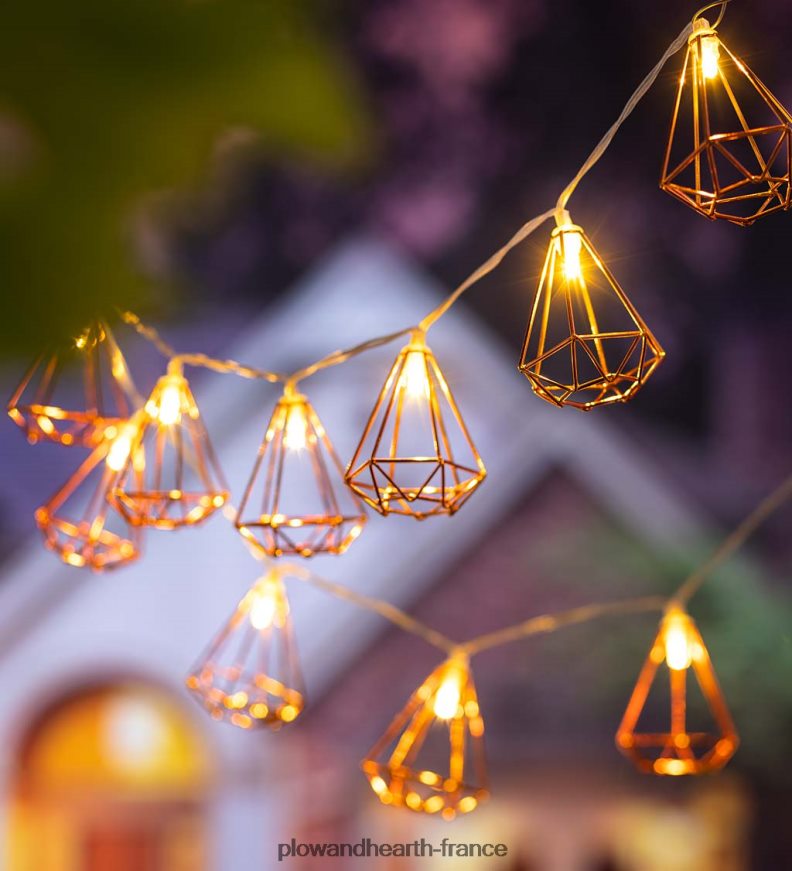 guirlande lumineuse hexagonale à piles Plow & Hearth 8642F61667 articles ménagers