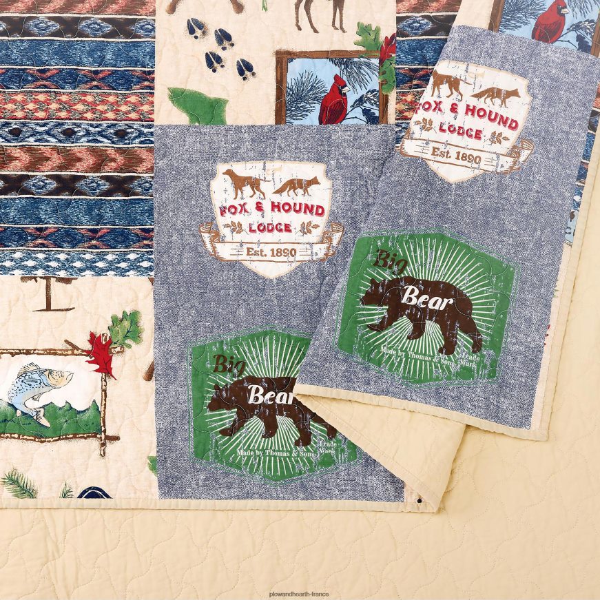 ensemble de courtepointe en coton sauvage 3 pièces - complet/grand lit Plow & Hearth 8642F62658 articles ménagers