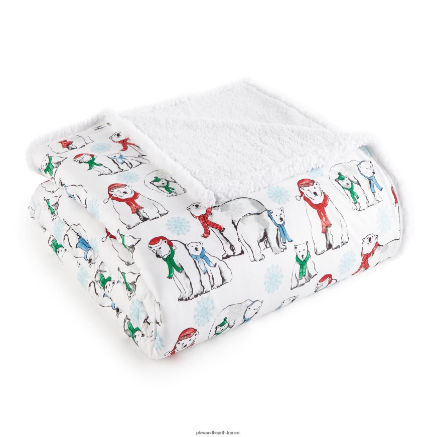 couverture sherpa en micro flanelle à motifs réversibles - plaid patch baies - king Plow & Hearth 8642F62687 articles ménagers