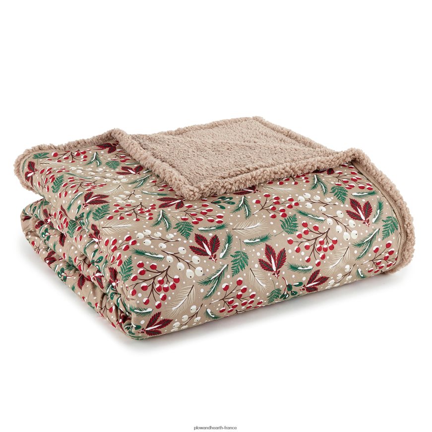 couverture sherpa en micro flanelle à motifs réversibles - plaid patch baies - king Plow & Hearth 8642F62687 articles ménagers