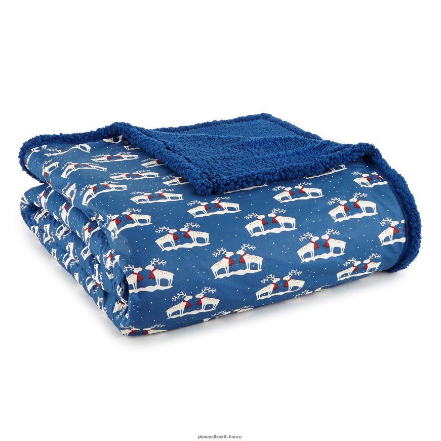 couverture sherpa en micro flanelle à motifs réversibles - plaid patch baies - king Plow & Hearth 8642F62687 articles ménagers