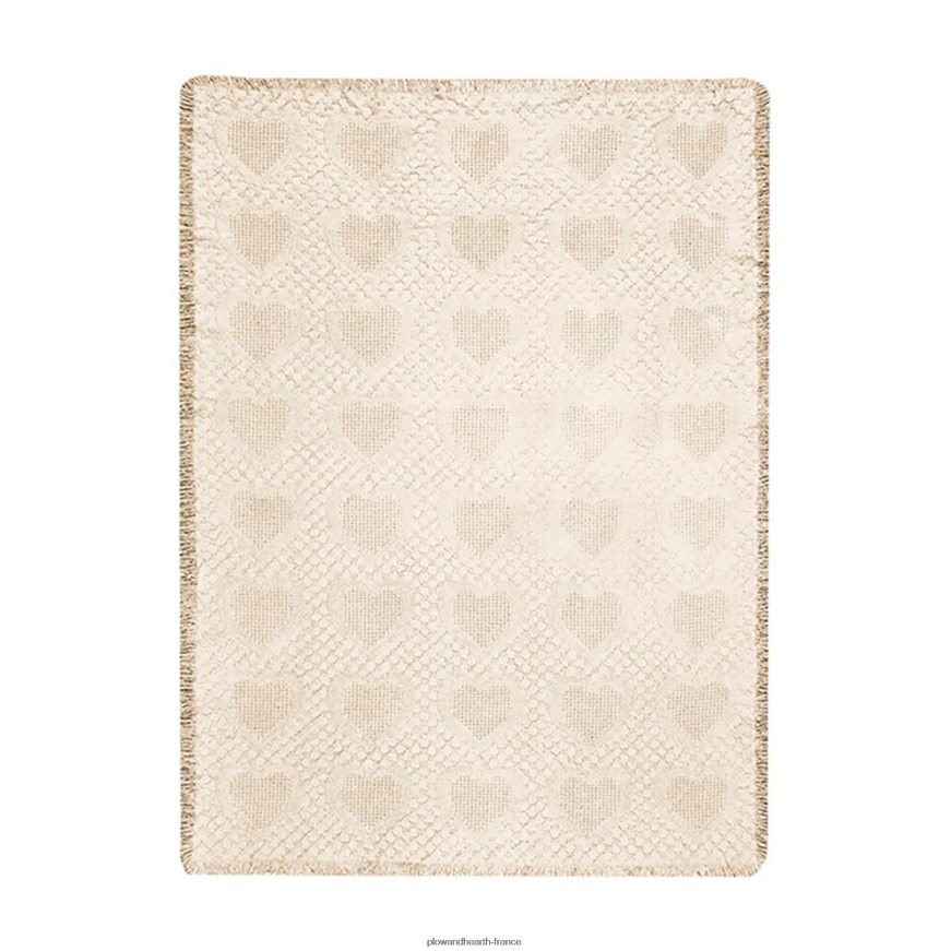 jeté coeur en coton tressé - blanc Plow & Hearth 8642F62691 articles ménagers