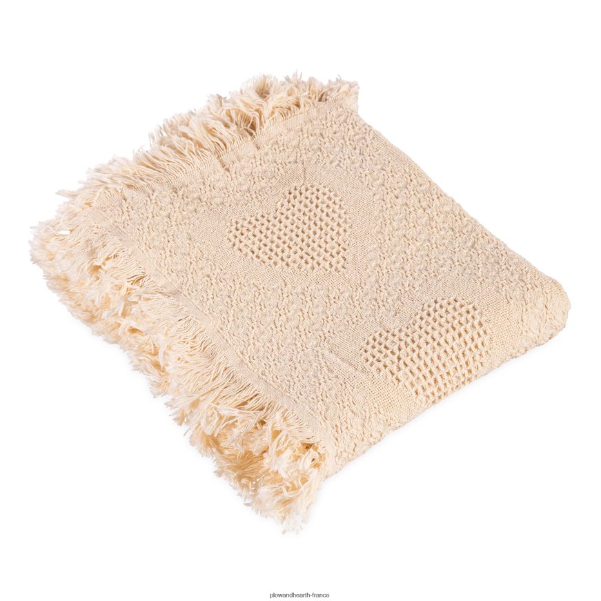 jeté coeur en coton tressé - blanc Plow & Hearth 8642F62691 articles ménagers