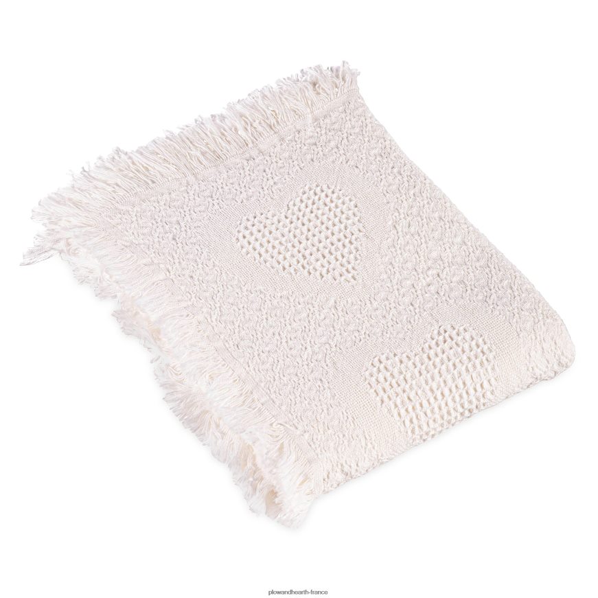 jeté coeur en coton tressé - blanc Plow & Hearth 8642F62691 articles ménagers