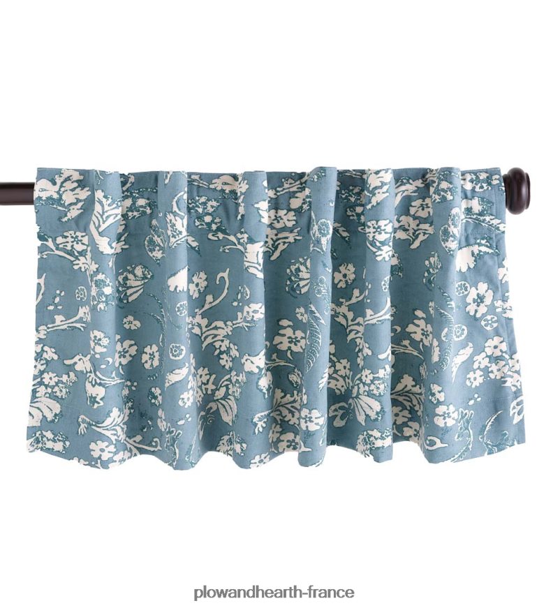 Cantonnière de rideau isolée en damassé floral, passe-tringle, filé à la maison, 42 l x 14 l - à feuilles persistantes Plow & Hearth 8642F63180 articles ménagers