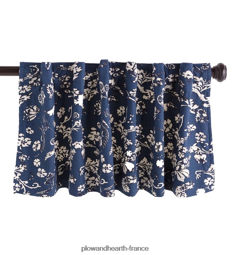 Cantonnière de rideau isolée en damassé floral, passe-tringle, filé à la maison, 42 l x 14 l - à feuilles persistantes Plow & Hearth 8642F63180 articles ménagers