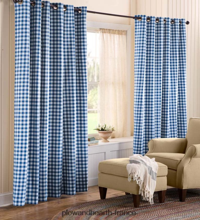 Paires de rideaux à œillets à carreaux isolés et économes en énergie thermalogic Plow & Hearth 8642F62555 articles ménagers