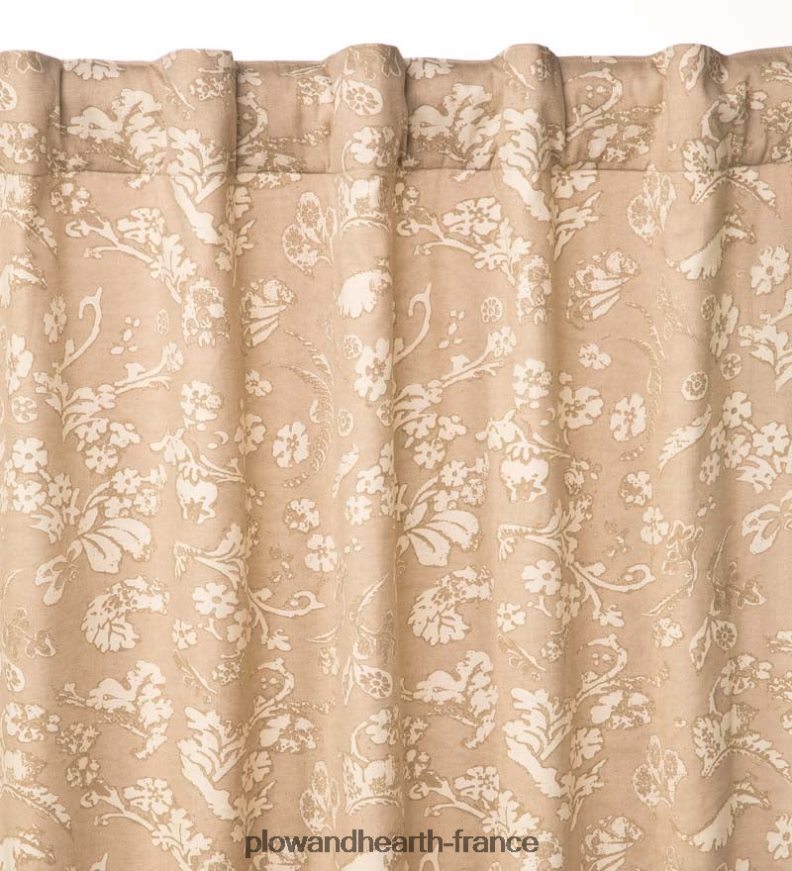 Panneau court en damassé floral isolé et filé à la maison avec passe-tringle Plow & Hearth 8642F62573 articles ménagers