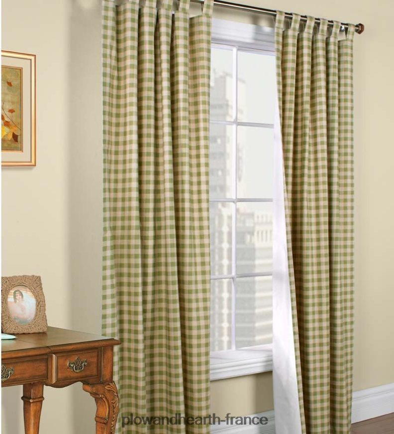 Rideau à passants à carreaux thermalogic, 15 l x 40 l - sauge Plow & Hearth 8642F63129 articles ménagers