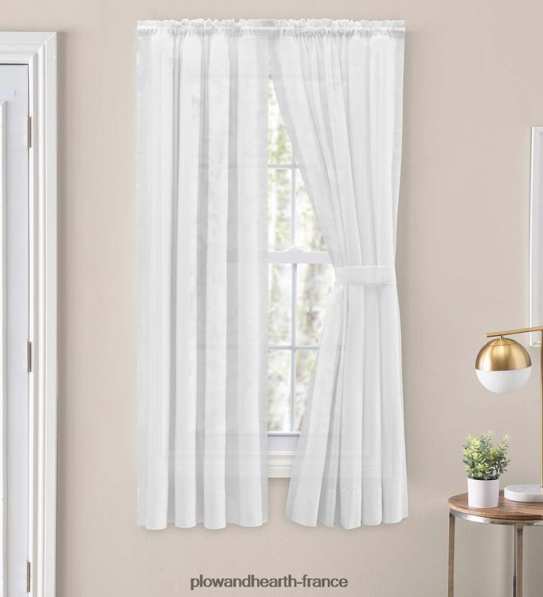 embrassez les rideaux à passe-tringle à plis ombrés Plow & Hearth 8642F62587 articles ménagers