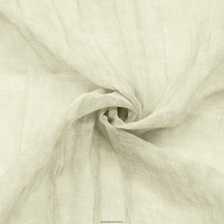 layla patte arrière/passe-tringle panneau transparent plissé écrasé - abricot - 52 x 108 Plow & Hearth 8642F62606 articles ménagers